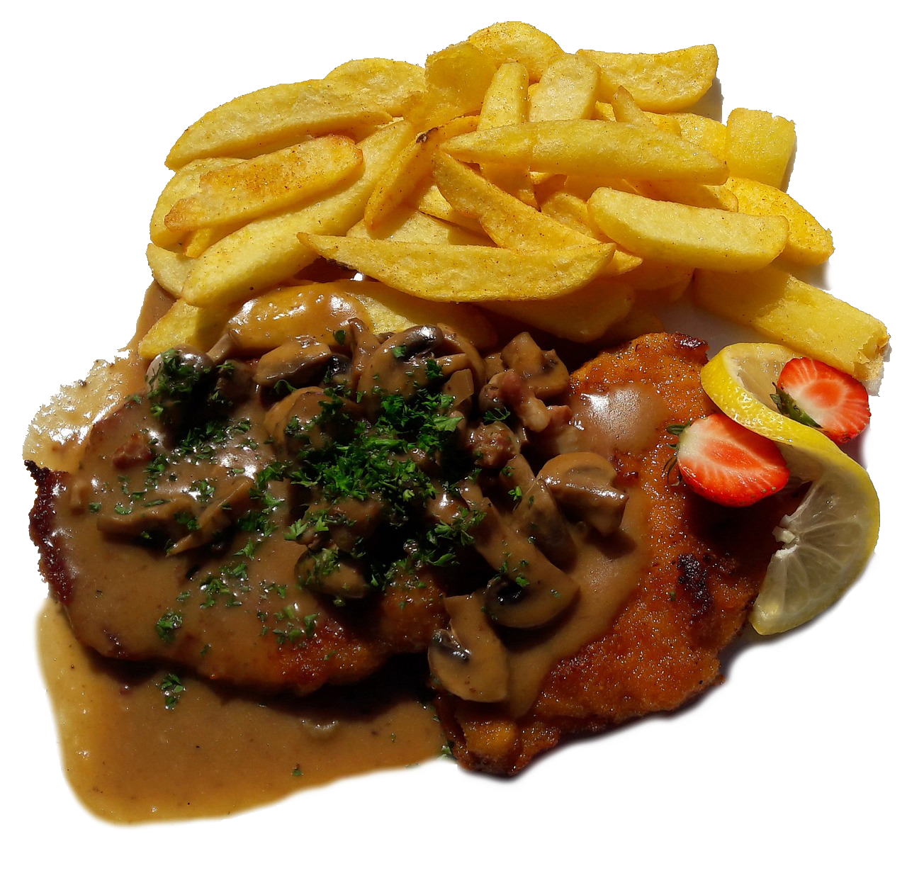 Schnitzel Schnitzel frisch zubereitet von Lecker Pizza Service